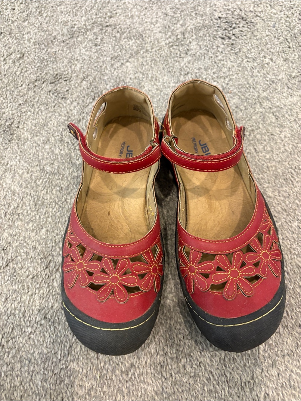 JBU by Jambu Red Floral Mary Jane Flats